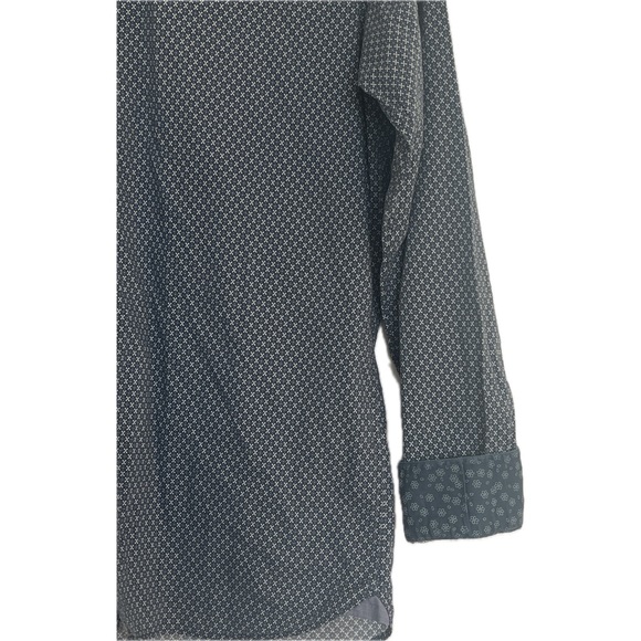 Ted Baker Geometric Blue & White Long Sleeve Button Up w/ Contrast Detail; UK 4 - Picture 5 of 12